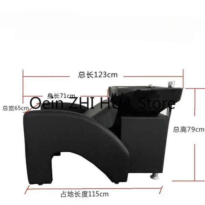 Barber Shop Lounge Shampoo Chair Hair Wash Bed Hairdressing Big Shampoo Chair Comfort Luxury Massageador Salon Furniture QF50SC