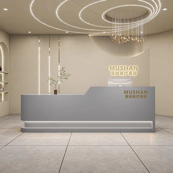 Cashier Check Reception Desk Lectern Luxury Mobile Stainless Reception Desk Information Gym Comptoir De Caisse Bar Furniture