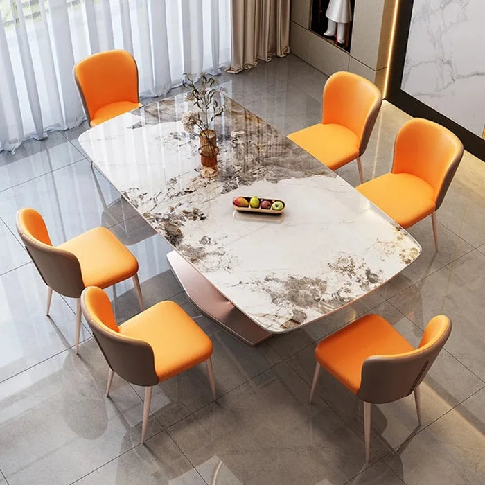 Luxury Dinning Table Kitchen Marble Balcony Dinner Dinner Table Coffee Mesa Lateral Comedor Dining Room Table And Chairs Set