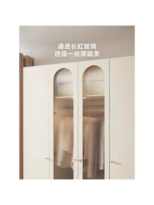 Bedroom and Household Wardrobe Glass Door Wardrobe