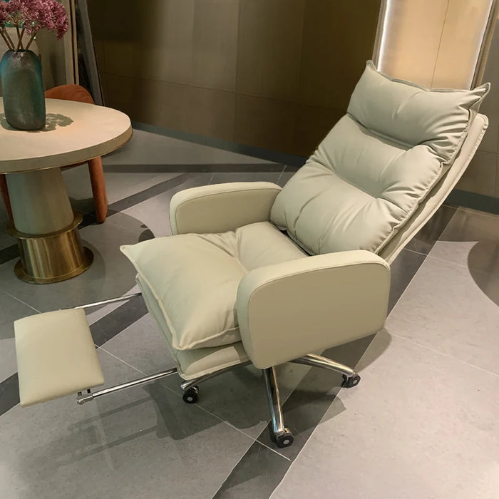 Swivel Ergonomic Chair Recliner Living Room Leather Study Vanity Office Chair Arm Comfy Sillas De Escritorio Office Furniture