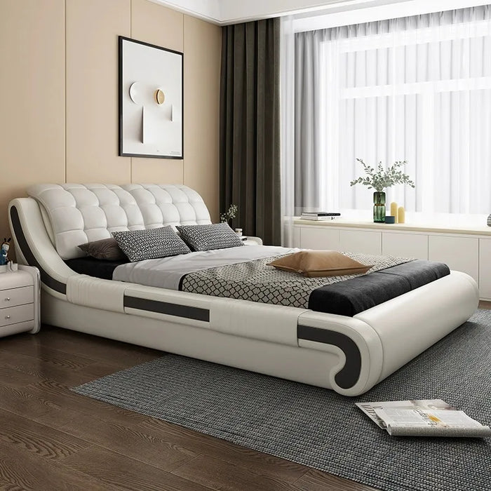 High End Nordic Double Bed Waterproof Storage Safe Headboard Twin Bed Frame Multifunctional Sleeping Camas De Casal Furniture