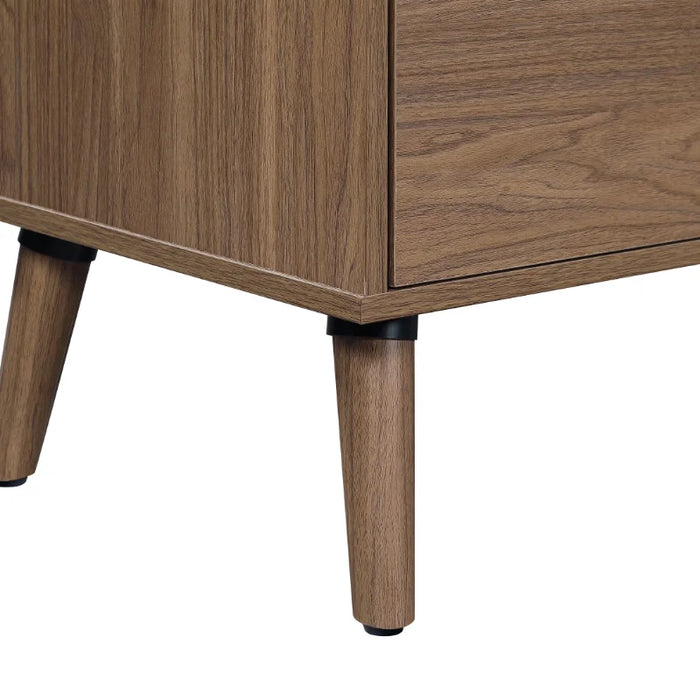 Modern 6 Drawer Wood Dresser, Bedroom, For all ages, Brown Walnut