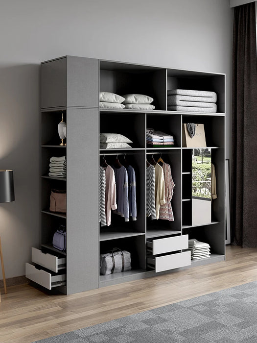 Nordic sliding door wardrobe household bedroom sliding door sliding door storage modern simple wardrobe