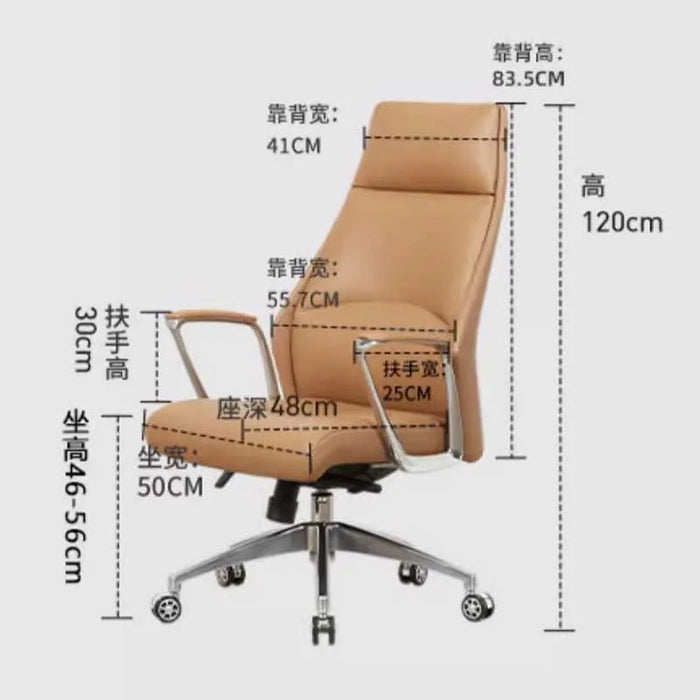 Luxury Executive Office Chairs Genuine Leather Adjustable Top Layer Cowhide Ergonomic Gaming Chair Mobile Cadeira Home Office