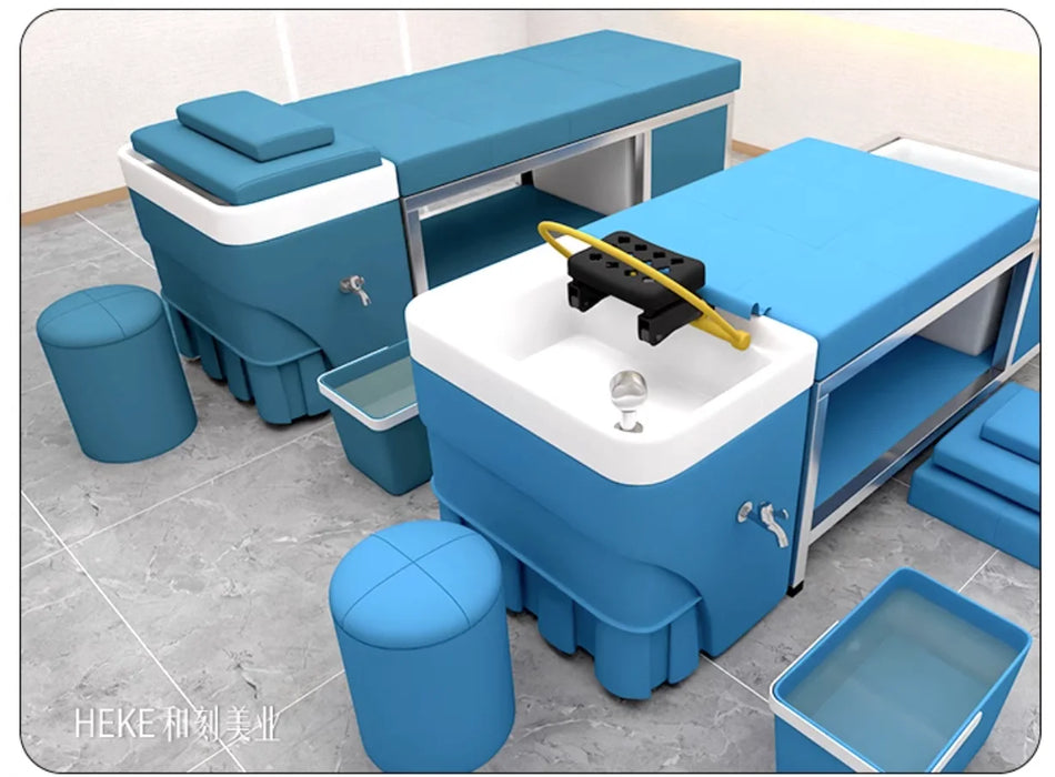 No connection to the water cycle fumigation head treatment bed shampoo bed barber shop for lying flat