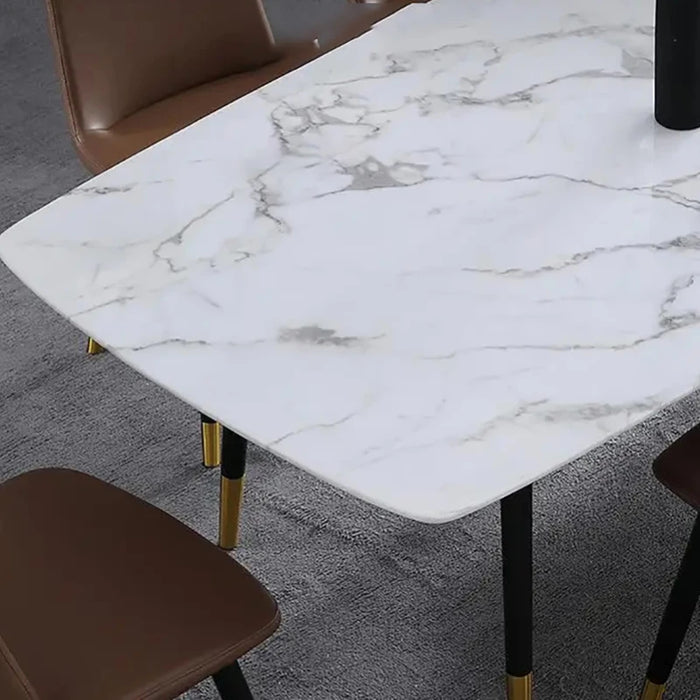 Modern Rock Plate Dining Table French Simple White Vintage Rectangular Office Table Apartment Mesas De Cocina Home Furniture