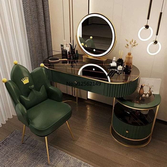 Nordic Dressers Bedroom Light Luxury Dressing Table Modern Minimalist Retractable Creative Storage Cabinet Vanity Furnitures