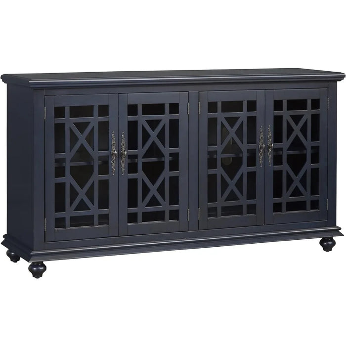 63" TV Stand Tv Stands Modern for Living Room Sets Furniture for Television W X 35" H Catalina Blue Freight Free Wall Shelves