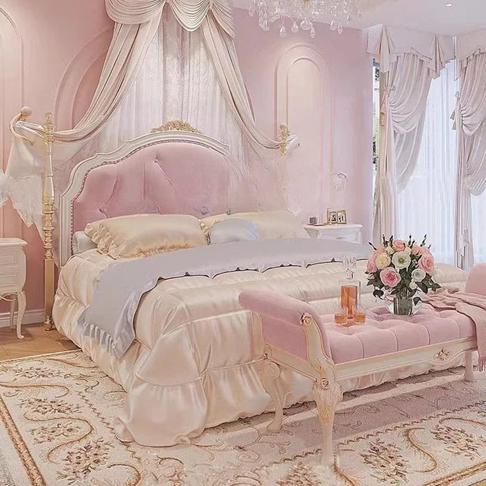 Queen Royal Double Bed European Luxury Leather Platform Full Size Bed Frame Modern Multifunctional Cama Box Casal Furniture