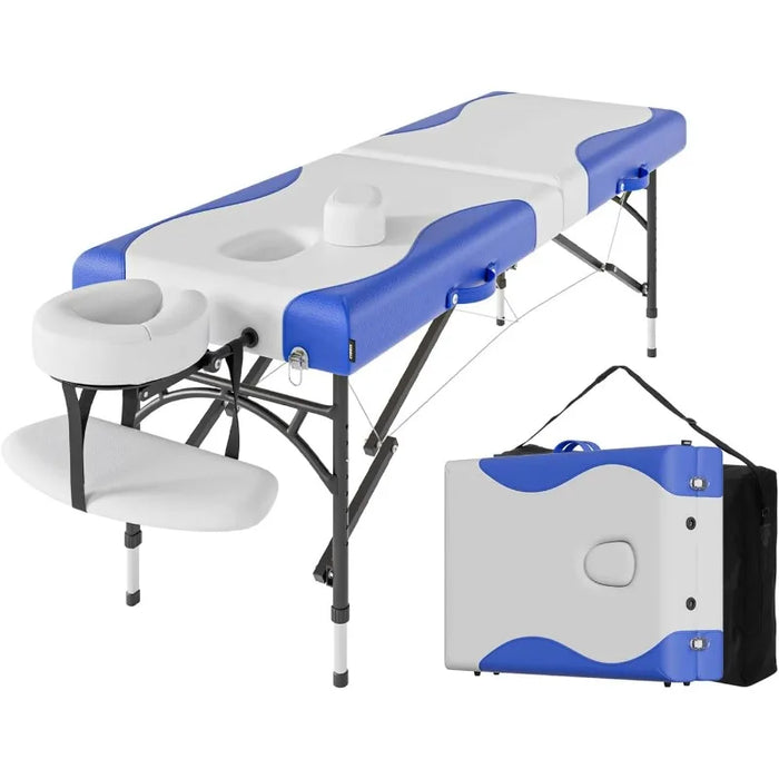 84" Professional Massage Table Portable Reinforced Wooden Leg Hold Up to 1100LBS 2 Folding Lightweight Spa Salon Tattoo Massage