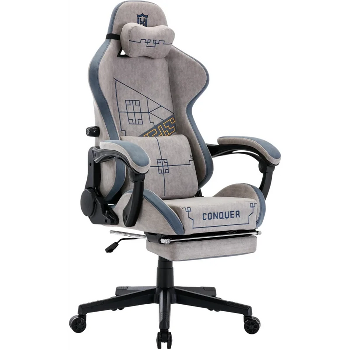 LXRADEO Gaming Chair Computer  with Inner Adjustable Lumbar Support, Office Armchair Tech-Fabric Breathable Video  Ch