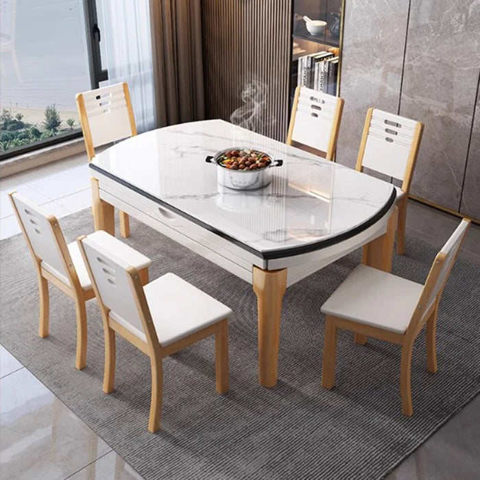 Minimalist Luxury Dining Table Extendable Nordic Centerpiece Hall Dining Table Chairs Multifunctional Muebles Home Furniture