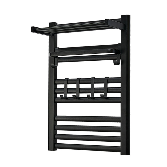 Towel Warmer Rack Bathroom Heated Towel Drying Racks Wall Mounted Stainless Steel Black Bath Towel Heater with Remote Control