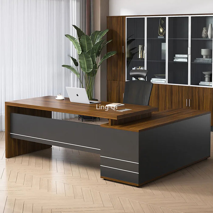 Free Shipping Mid Century Office Desk Conference L Shaped Vintage New Chinese Computer Desk Executive Boss Bureau Home Furniture