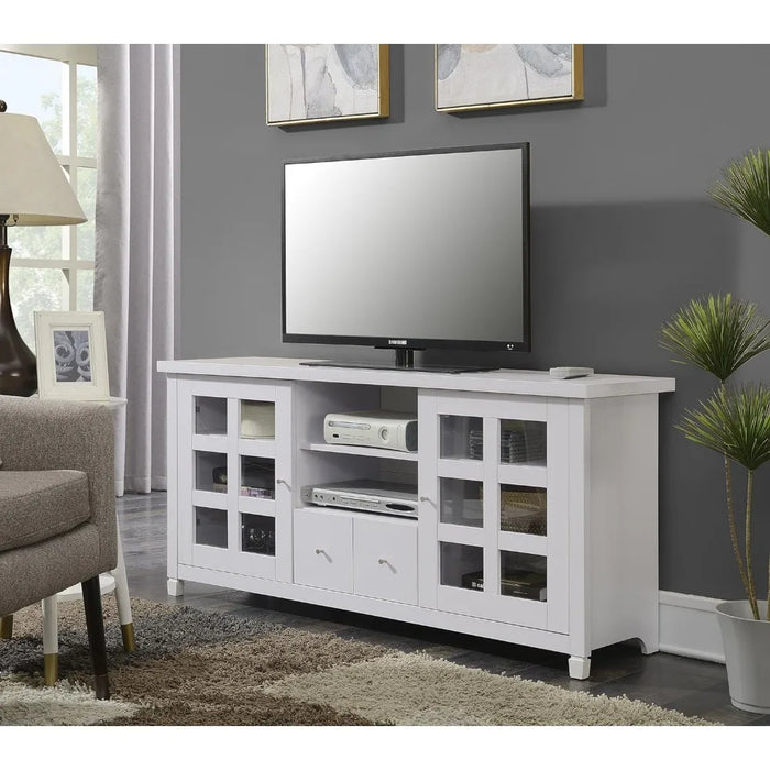 Convenience Concepts Newport Park Lane 1 Drawer TV Stand with Storage Cabinets and Shelves for TVs up to 65 Inches, Espresso