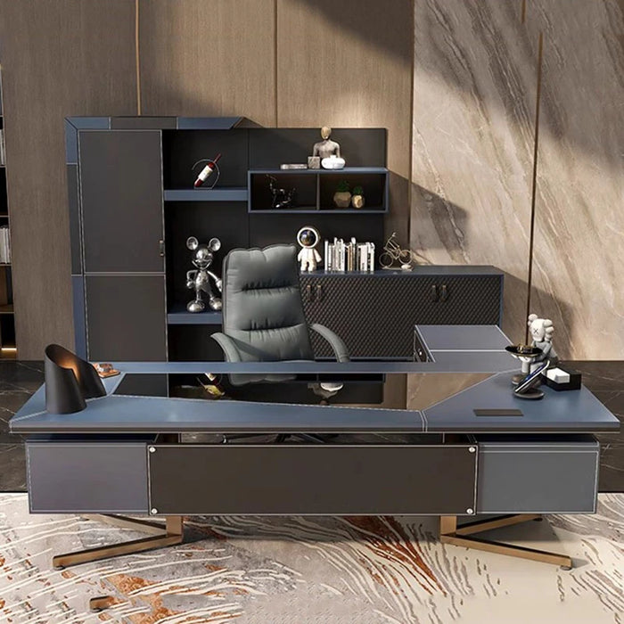 Setup Drawers Office Desk Executive Floor Luxury European Computer Desks Writing Corner Mesa De Computador Modern Furnitures