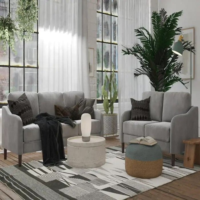 Marbella 3-Seater Sofa & Couch, Living Room , Gray Velvet