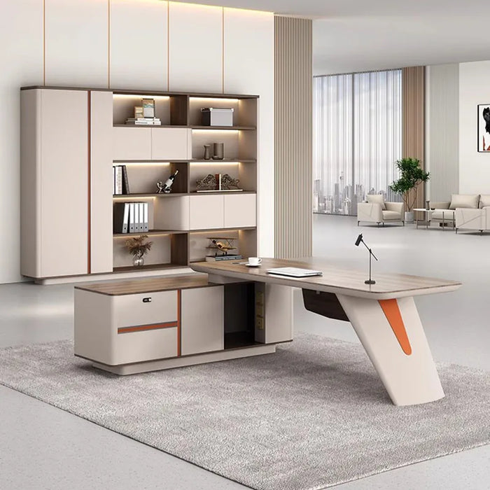 Modern Writing Office Desk Drawers Monitor Filing Meeting Drafting Office Desk Workflow Tavolo Da Lavoro High End Furniture HDH