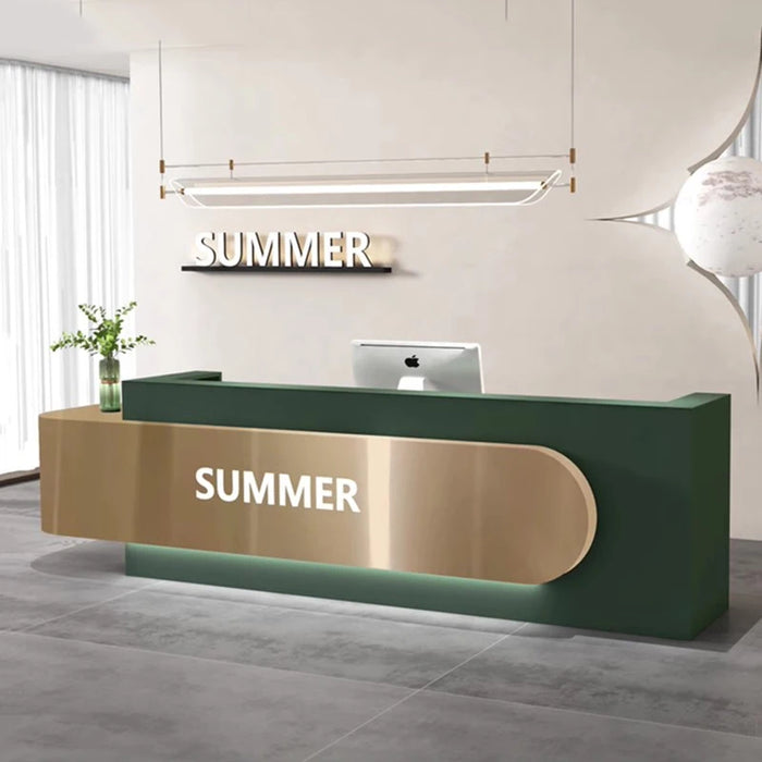 Supermarket Front Desk Reception Counter Shop Hair Salon Reception Desk Cashier Register Theke Rezeption Commercial Furniture