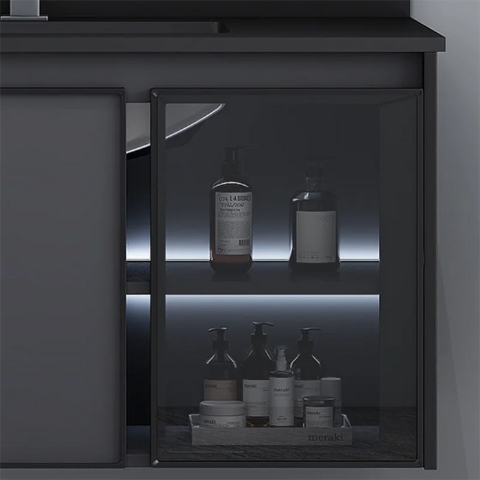 Luxury Full Sets Cabinets Washbasin Countertop Sink Black Bathroom Cabinets Faucets Hanging Mobili Da Bagno Auxiliary Furniture
