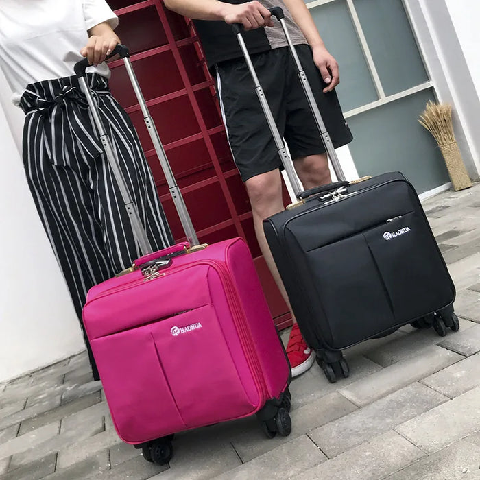 18 Inch Fabric Travel Expandable Luggage Bag Laptop Trolley Mini Suitcase On Wheels TSA Lock Check-in Case Valise Free Shipping