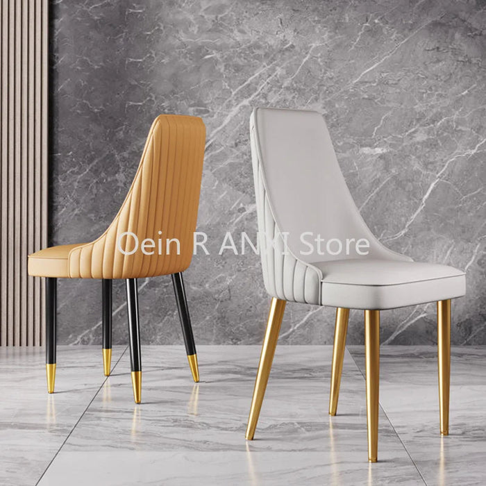 Dresser Kitchen Bedroom Dining Chairs Nordic PU Leather Gold Ergonomic Dining Chairs Luxury Modern Sillas Home Furniture WK