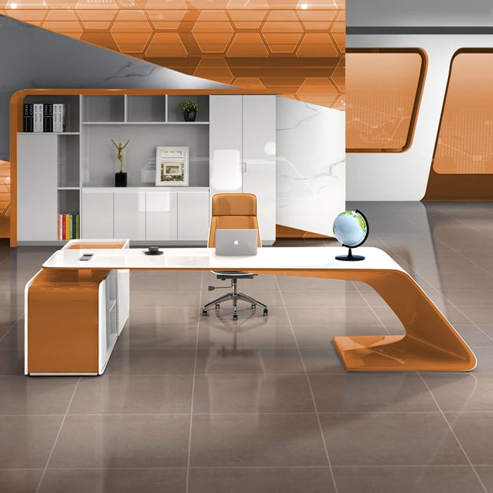 Lacquered boss desk, simple modern executive, president's study, computer and chair combination office desks  office table