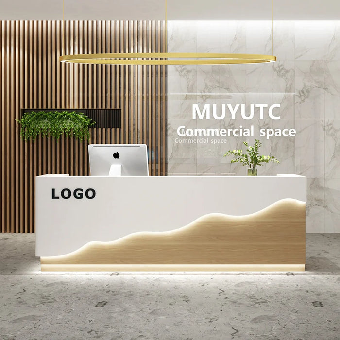 Luxury Club Reception Desks Counter Luxury Cashier Futuristic Reception Desks Standing Mostrador Recepcion Minimalist Furniture
