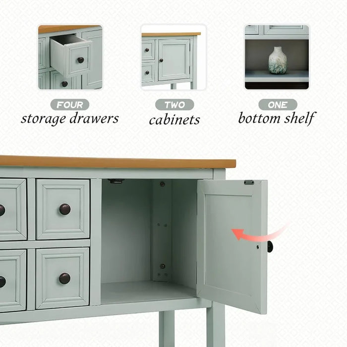 Buffet Console Table, 47.36” Sideboard with 4 Drawers 2 Storage Cabinets and Bottom Shelf for Livingroom Apartment Hallway