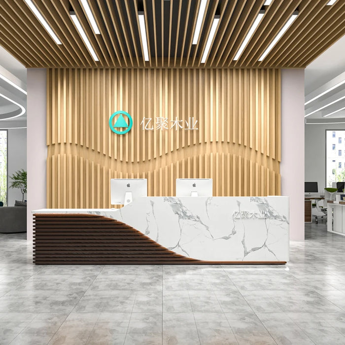 Coffee Podium Reception Desk Clinic Table Wooden Executive Hotel Reception Desk Luxury Mostrador Oficina Commercial Furniture