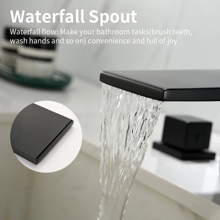 3 Holes Bathroom Faucet for Basin Hot and Cold Water Faucet 2 Handle Mixers Tap Deck Mount Roman Tub Fauctes