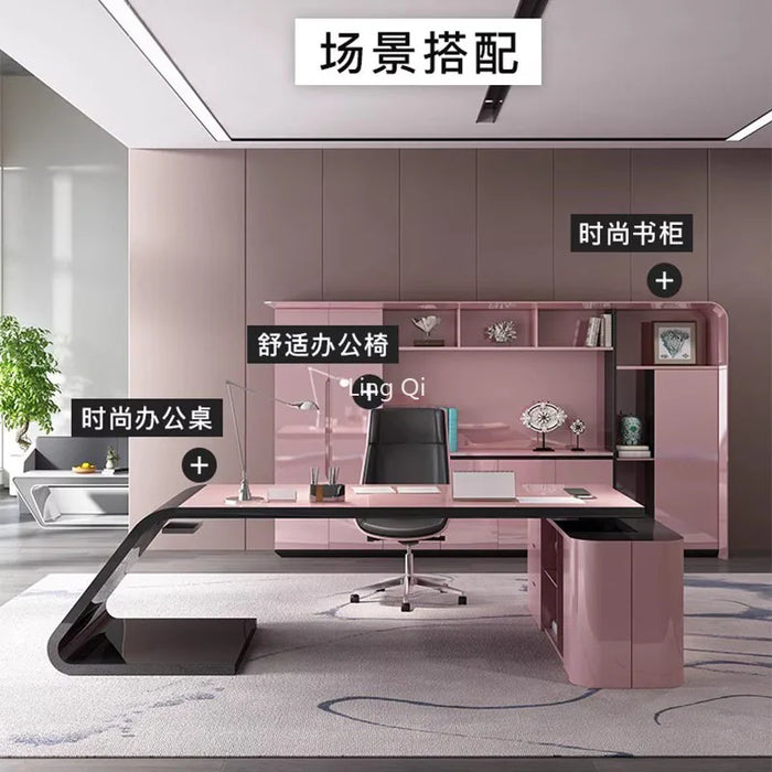 Designer Free Shipping Office Desk Pink Women High Quality Customized Computer Desk Boss Unique Mesa Escritorio Office Furniture