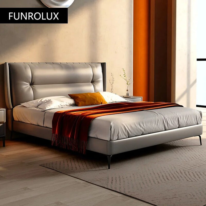 Modern bedroom furniture with leather soft backrest 1.5/1.8M bed