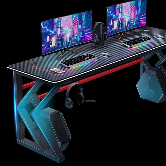 Modern Carbon Fiber Desktop Computer Desk for Office Furniture Internet Cafe Double Gaming Table Home Office Computer Table Z
