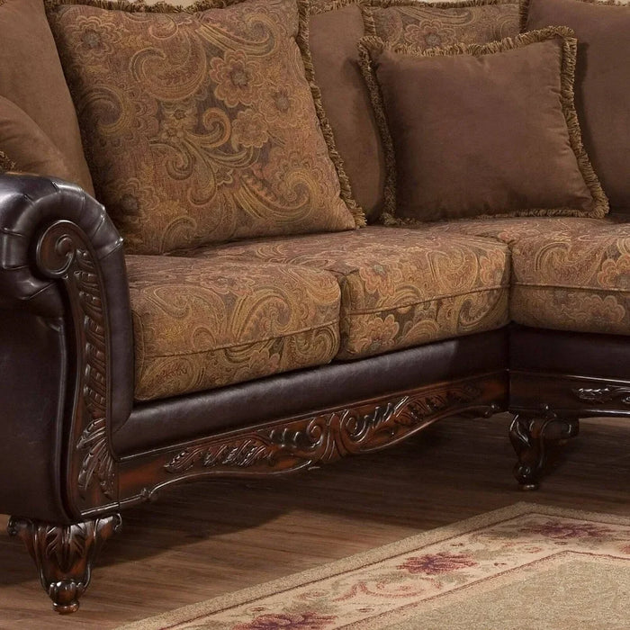 Living Room Microfiber Sofa, with 2 Seat, 2-Tone Chocolate Sofas