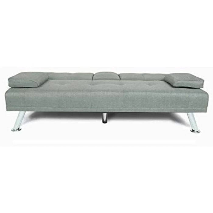 Modern Sofa Convertible Sleeper Couch Bed For Living Room Apartment Small Space Furniture Sets With 2 Cup Holders Metal Legs