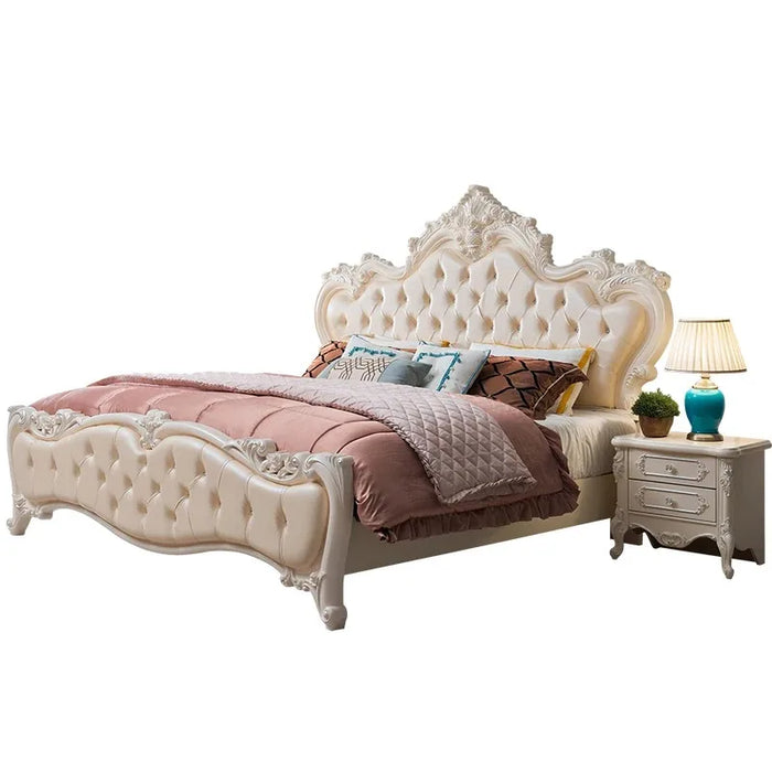Luxury European Double Bed Royal Modern Whitr King Size Twin Double Bed Kids Sleeping Bedroom Nordic Cama Casal Household Items