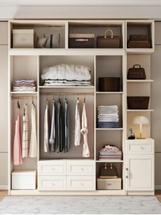 White European Wardrobe Clothes Organizer Closet With Drawer Garment Storage Cabinet For The Bedroom Wardrobes Furniture Wood