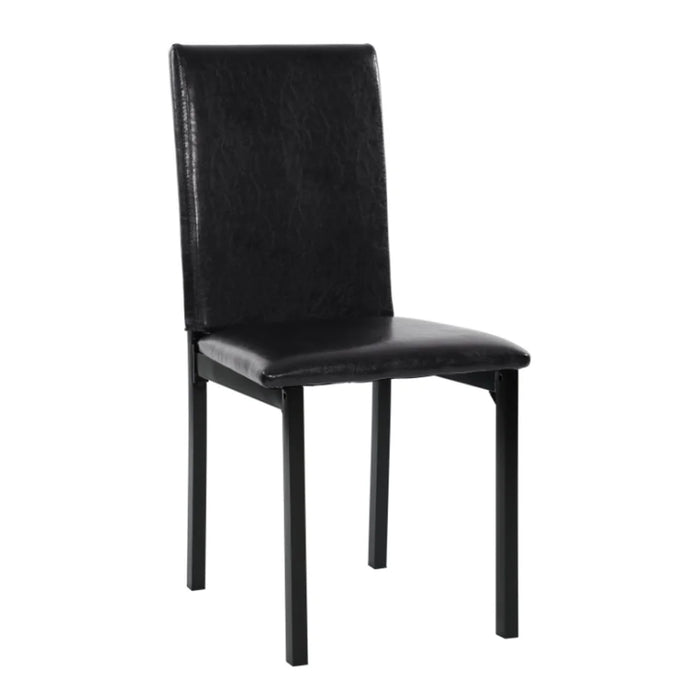 LEAVAN 5 Piece Metal Dinette Set with Faux Marble Top - Black,dinning set,table&4 chairs