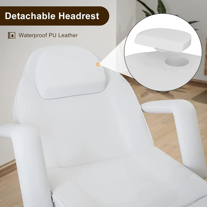 Paddie Professional Tattoo Bed with Storage Pocket, Adjustable Massage Table with Towel Hook, Folding Lash Chair for Client Esth