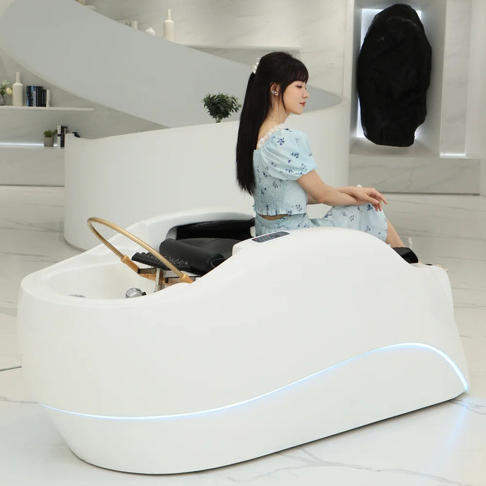 beauty salon electric luxury hair washing massage chair shampoo bed and bowl