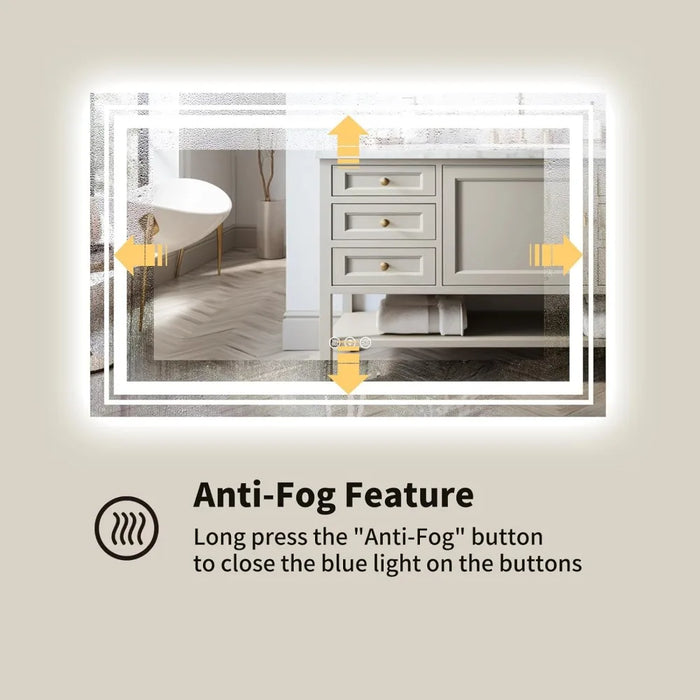 Infinitely Dimmable Bathroom Vanity Mirror Mirror With Backlight in the Bathroom Mirrors With Front and Rear Lights Makeup Light