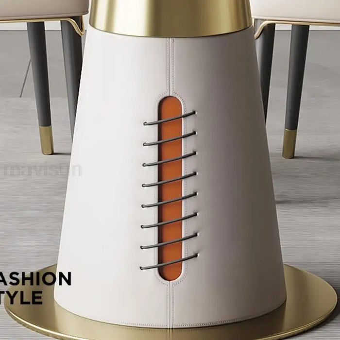 Light Luxury Round Table For Kitchen Freely Expansion Rock Slab Tabletop Art Design Apartment Furniture 4 Chairs Dining Table