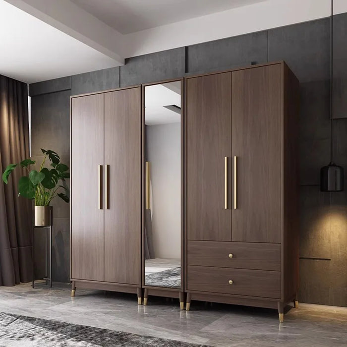 Wood Clothes Wardrobe Storage Drawer Aesthetic Wooden Hotel Wardrobe Bedroom Closet Systems Szafa Na Ubrania Home Furniture