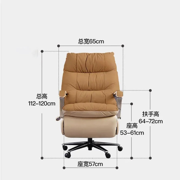 Back Rest Leather Office Chair Design Armrest Modern Roller Executive Chair Luxurious Wheels Ergonomic Silla Oficina Decoration