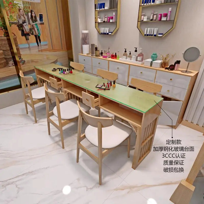 Dressing Professional Nail Table Wood Modern Makeup Manicure Nail Table Beauty Cleaner Tavolo Manicure Salon Furniture BL50NT