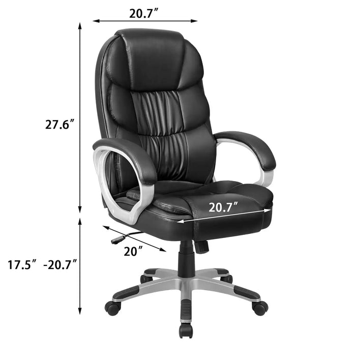 Vineego High Back Executive Chair PU Leather Business Manager’s Office Chair Adjustable Ergonomic Swivel Desk Chair with