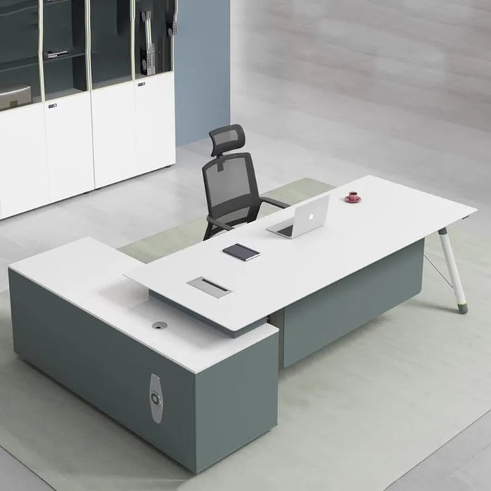 Corner Drawers Office Desk Monitor Study Workflow Meeting Executive Filing Office Desk ModernTavolo Da Lavoro Furniture HDH