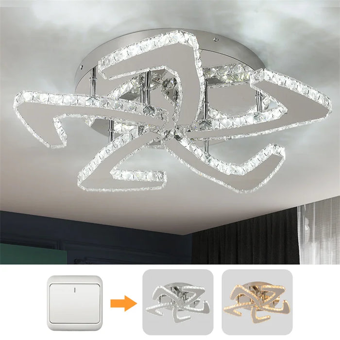 Modern Crystal Led Chandeliers For Ceiling Stainless Steel Lustres For Kitchen Luminarias Fixtures HangingPlafonier Lamp Bedroom